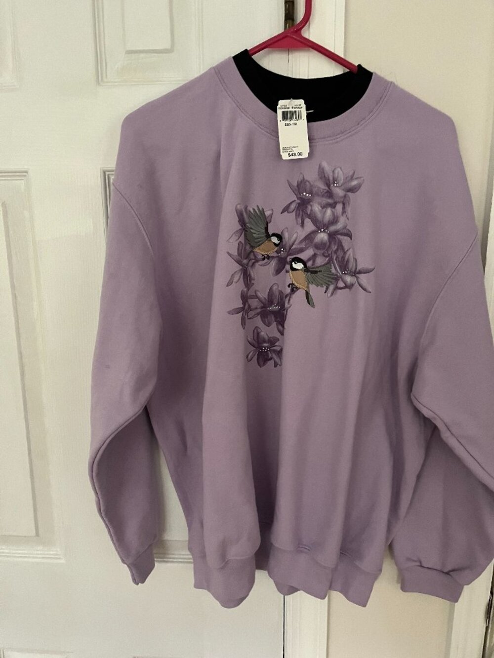 Vintage 90s Top Stitch by Morning Sun Crewneck Sweatshirt Purple Pullover